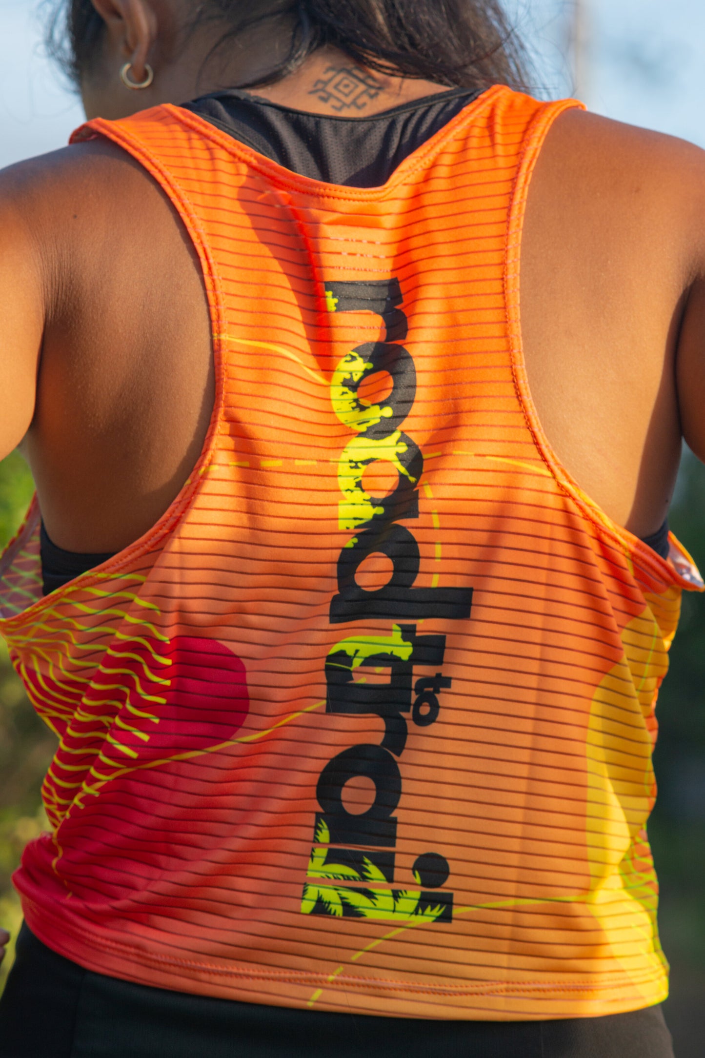 Sunset Orange Cropped Singlet (Women)