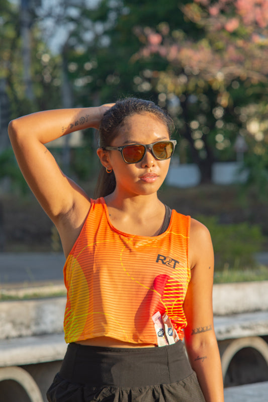 Sunset Orange Cropped Singlet (Women)